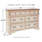 Ashley Realyn Dresser and Mirror in Chipped White and Brown, , large
