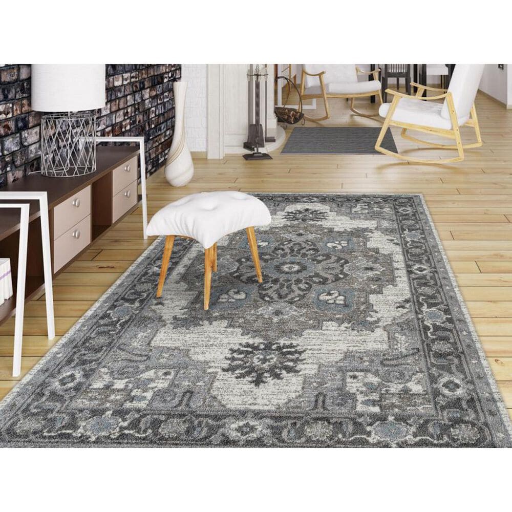 Amer Rugs Alexandria 7&#39;9&quot; x 9&#39;9&quot; Ivory and Stone Gray Area Rug, , large