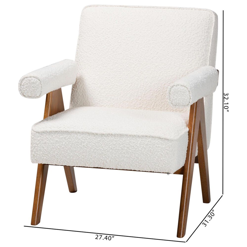 Baxton Studio Georgina Accent Chair in Cream, , large