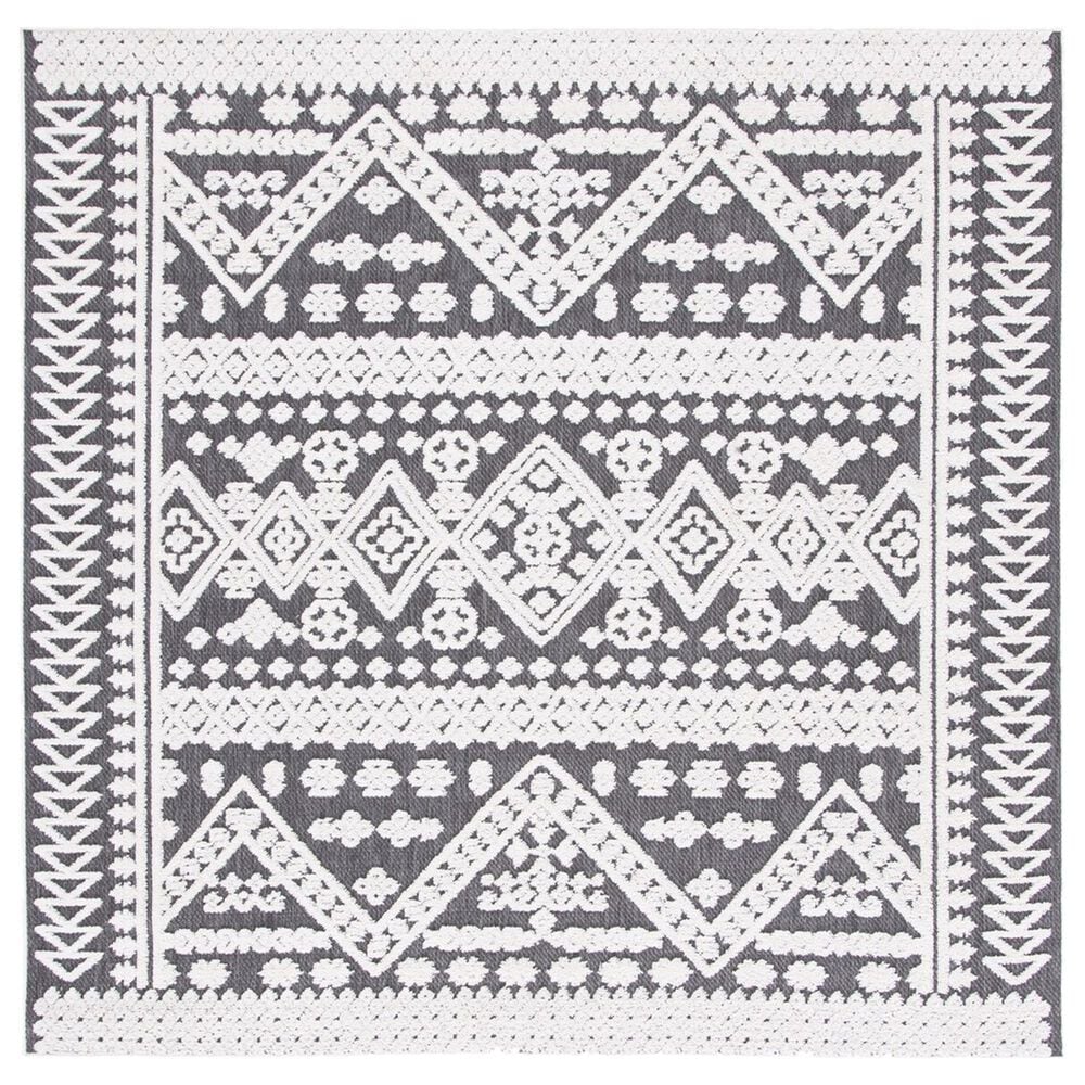 Safavieh Cabana CBN658A 6"7" Square Ivory and Grey Indoor/Outdoor Area Performance Rug, , large
