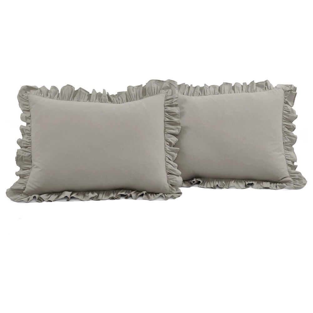 Triangle Home Fashions Reyna 3-Piece King Cotton Duvet Cover Set in Gray, , large