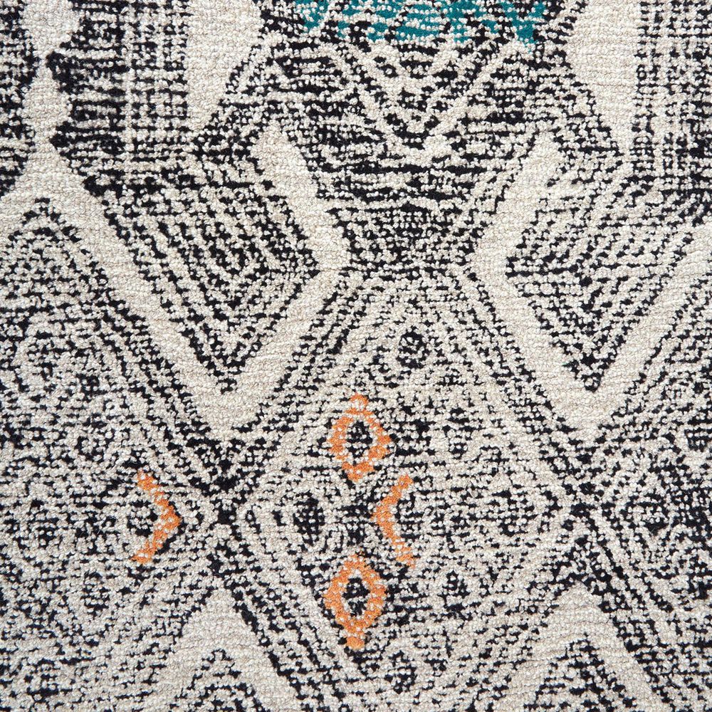 Feizy Arazad 3&#39;6&quot; x 5&#39;6&quot; Black and Tangerine Area Rug, , large