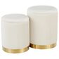 Lumisource Marla 2-Piece Nesting Pleated Ottoman Set in Cream, , large