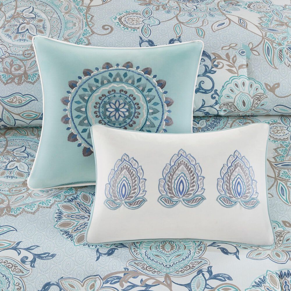 Hampton Park Isla 8-Piece Queen Reversible Comforter Set in Blue, , large