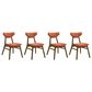 Armen Living Amaris Side Chair with Poppy Upholstery in Warm Walnut (Set of 4), , large