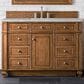 James Martin Vanities Bristol 48" Single Bathroom Vanity in Saddle Brown with 3 cm Victorian Silver Quartz Top and Rectangular Sink, , large