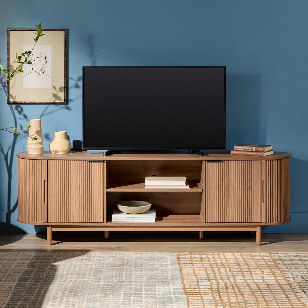 Walker Edison Chloe 70&quot; TV Stand in Mocha, , large