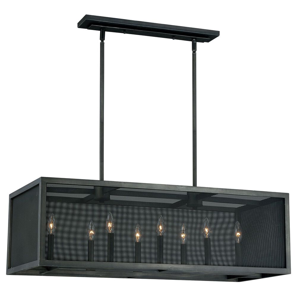 Vaxcel Wicker Park 8-Light Linear Chandelier in Warm Pewter, , large