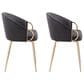 LumiSource Claire Arm Chair with Black Faux Leather Cushion in Gold (Set of 2), , large