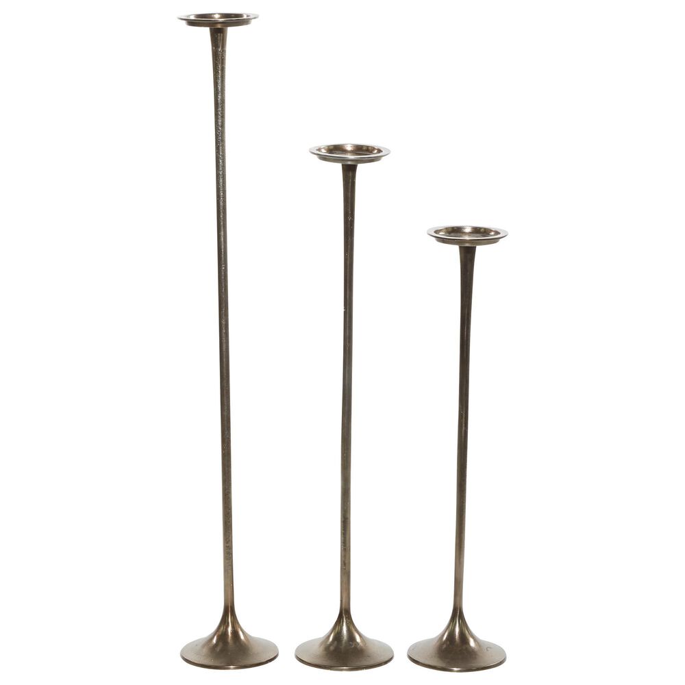Maple and Jade 40&quot; Modern Candle Holder in Antique Bronze &#40;Set of 3&#41;, , large
