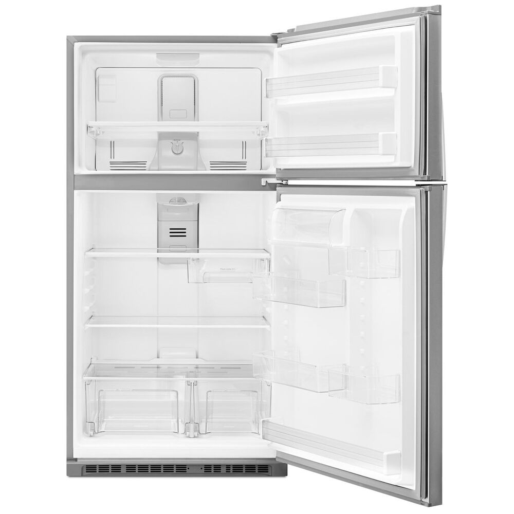 Whirlpool 21 Cu. Ft. 33&quot; Wide Top Freezer Refrigerator in Monochromatic Stainless Steel, , large