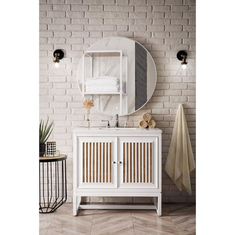 James Martin Vanities Athens 36&quot; Single Vanity Base in Bright White, , large