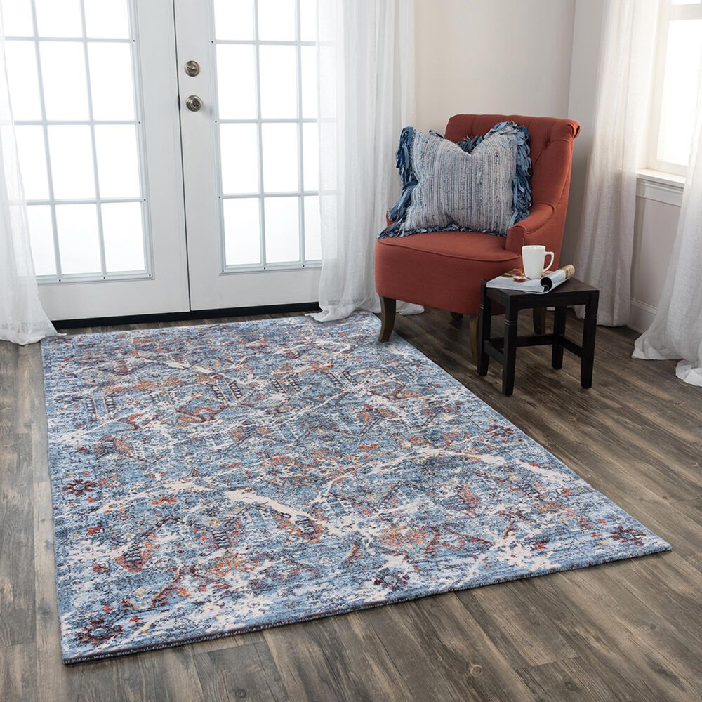 RIZZY Ovation OVA105 8&#39; x 10&#39; Blue and Beige Area Rug, , large