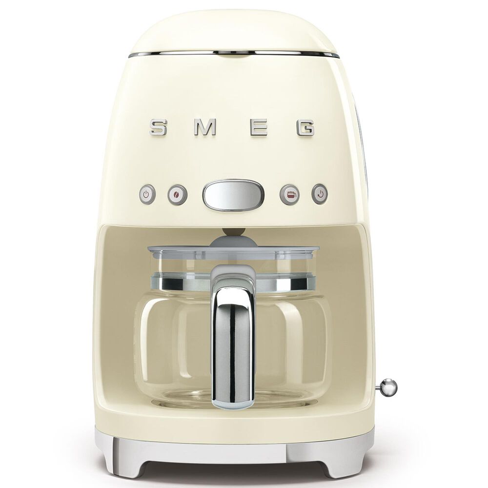 Smeg 47.34 Oz Drip Coffee Maker in Cream and Polished Chrome, , large