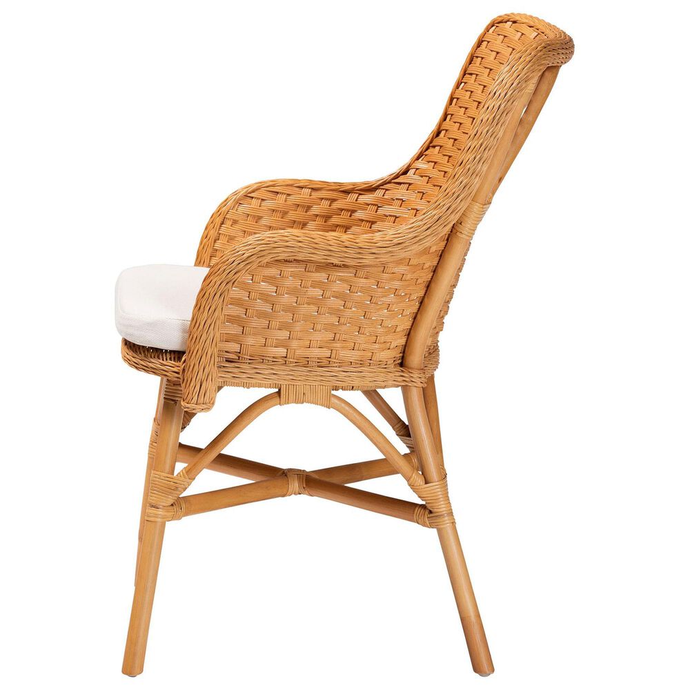 Baxton Studio Celsie Arm Chair in Light Honey, , large