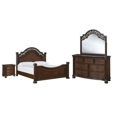 Ashley Lavinton 4-Piece King Bedroom Set in Rich Cherry Brown, , large