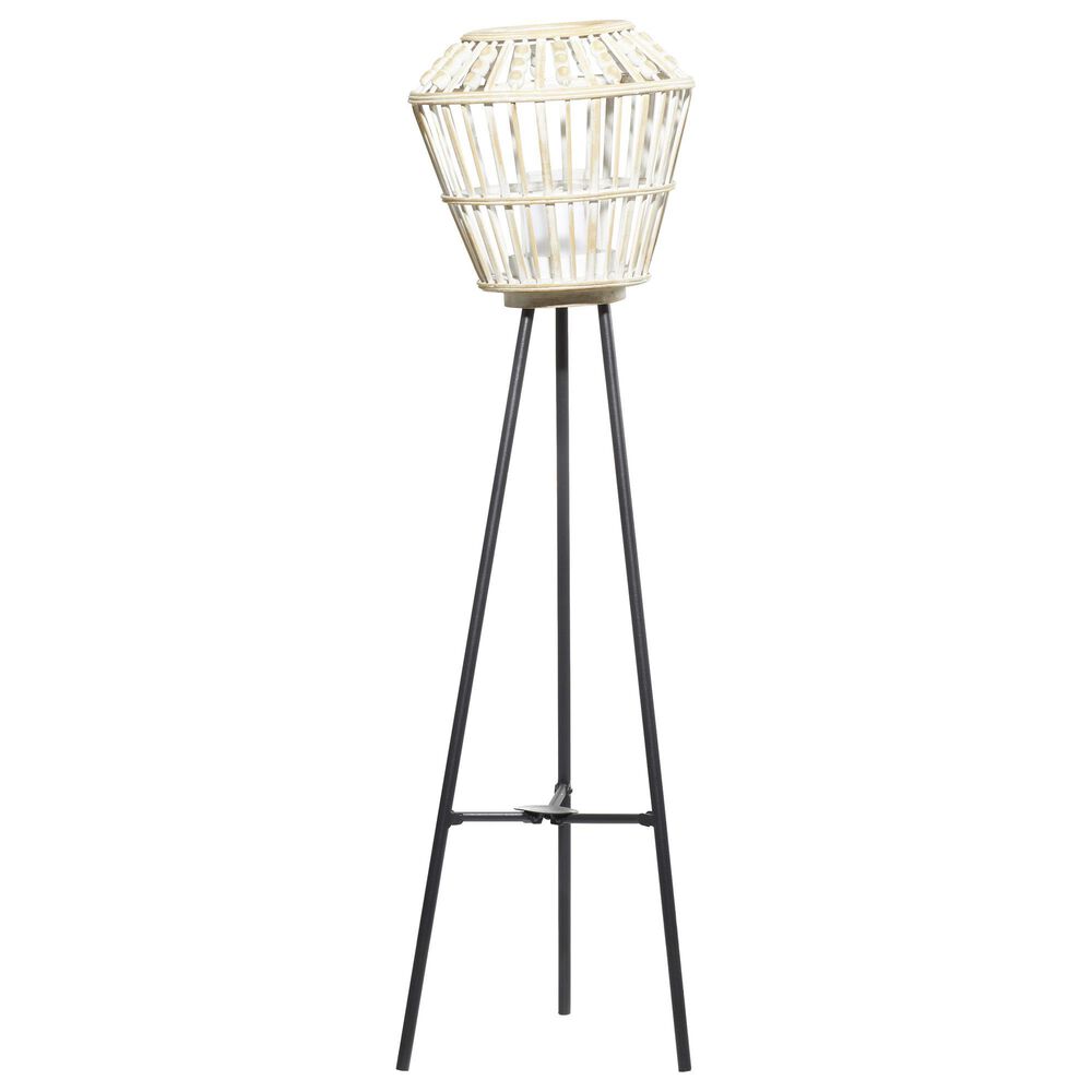 Maple and Jade 11" x 40" Farmhouse Metal Lantern in White, , large