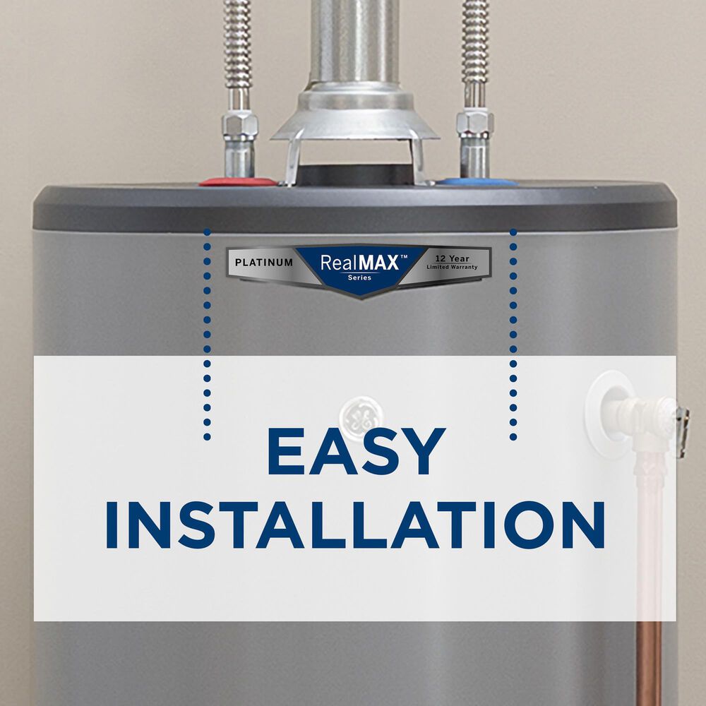 GE Appliances RealMAX Premium 50-Gallon Tall Liquid Propane Atmospheric Water Heater in Gray, , large