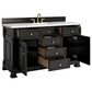 James Martin Vanities Brookfield 60" Single Bathroom Vanity in Black Onyx with 3 cm White Zeus Quartz Top and Rectangular Sink, , large