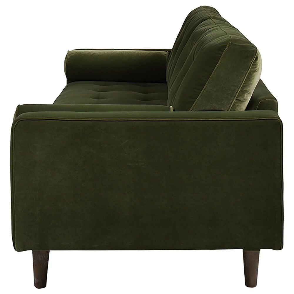 Jennifer Taylor Home Nicholas Stationary Sofa in Olive Green Velvet, , large