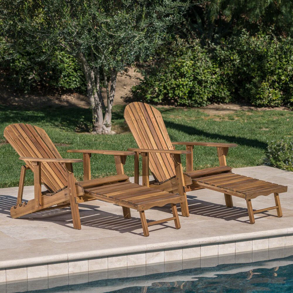 Noble House Hayle Patio Adirondack Chair in Natural Stained &#40;Set of 2&#41;, , large