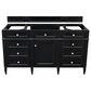 James Martin Vanities Brittany 60" Single Bathroom Vanity in Black Onyx with 3 cm Lime Delight Quartz Top and Rectangular Sink, , large