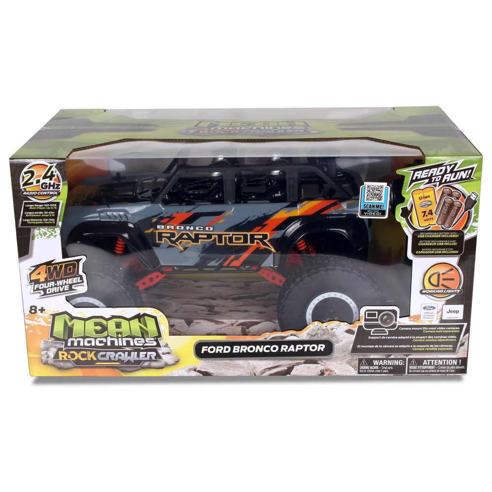 Mean Machines Ford Bronco Raptor - Radio Control Xtreme Rock Crawler Toy Vehicle, , large