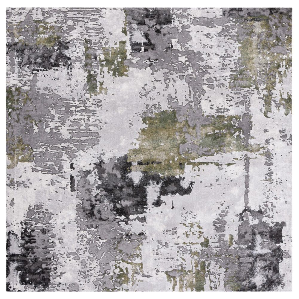 Safavieh Craft CFT820Y 4" Square Grey and Green Area Rug, , large