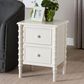 Baxton Studio Malinda 2-Drawer End Table with Spindle Legs in White, , large