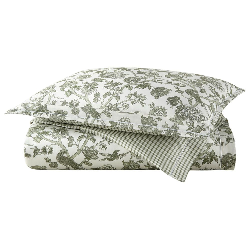 Peacock Alley Highgrove Toile 3-Piece King Reversible Duvet Set in Moss, , large