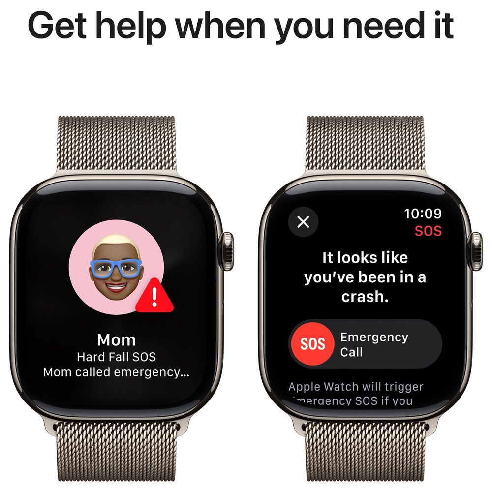 Apple Watch Series 10 GPS + Cellular 42mm Natural Titanium Case with Natural Milanese Loop, , large
