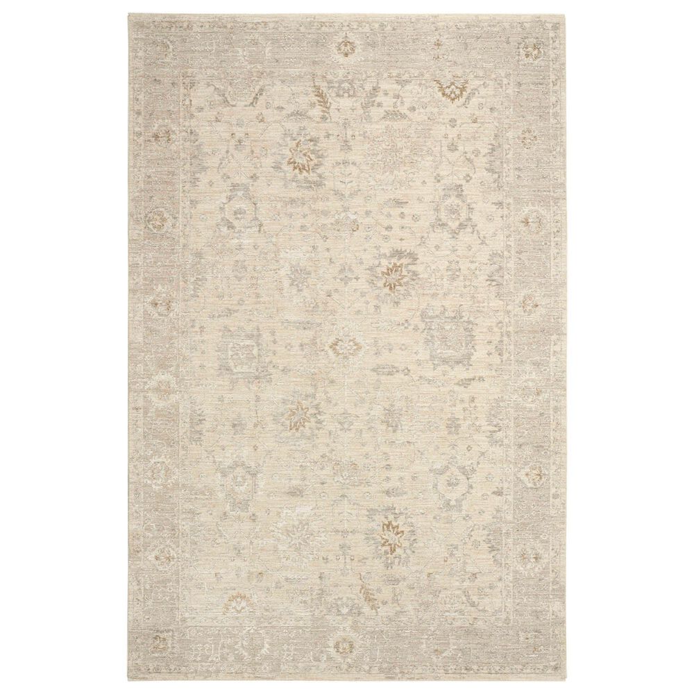 Nourison Moonlit MLI01 Ivory and Grey 12" x 15" Area Rug, , large