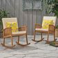 Noble House Delilah Patio Rocking Chair with Cream Cushion in Brown Patina (Set of 2), , large