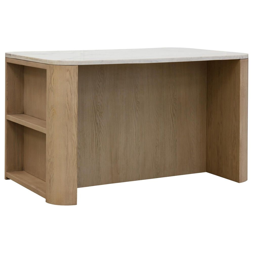 Club Collection By Sunpan Romilly Kitchen Island in Light Wash and White, , large