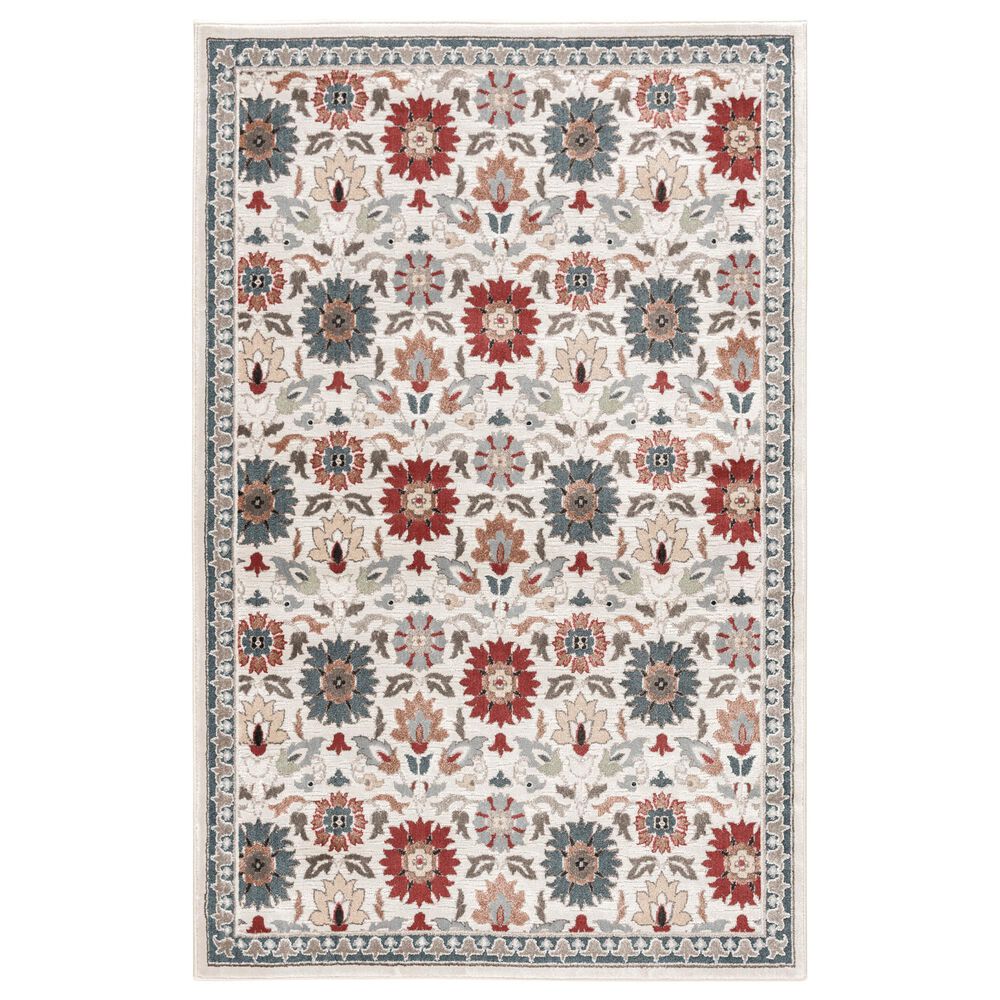 Central Oriental Rooted Champagne and Multicolor 5"3" x 7"7" Area Rug, , large