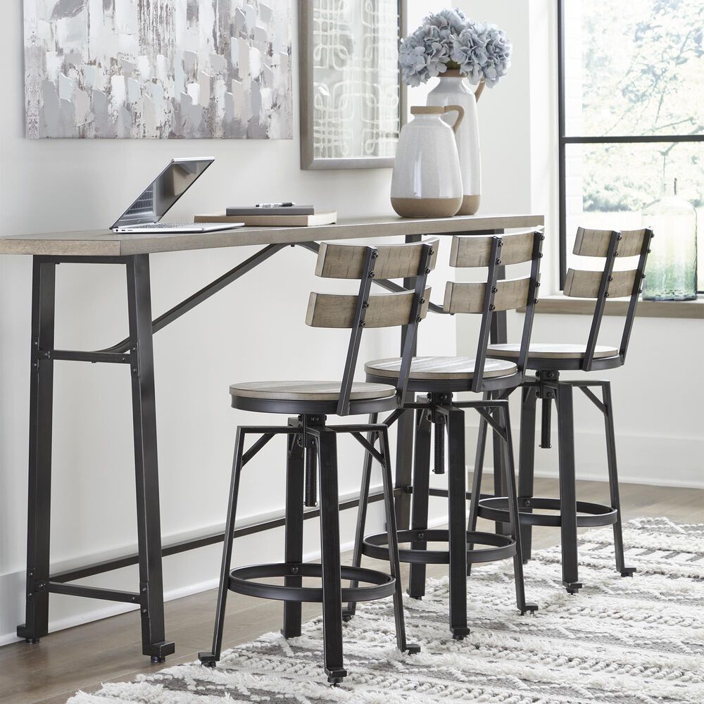 Ashley Lesterton Long Counter Table in Light Brown and Black - Table Only, , large