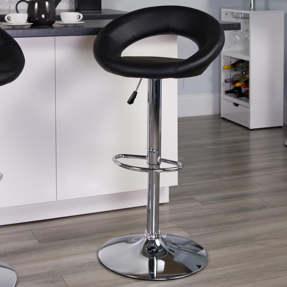 Flash Furniture Adjustable Barstool in Black, , large