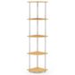 HOMLUX 5-Tier Modern Tall Corner Open Bookshelf in Beech and White, , large