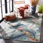 Safavieh Cabana CBN451Y 5"1" x 7"6" Green and Navy Indoor/Outdoor Area Performance Rug, , large