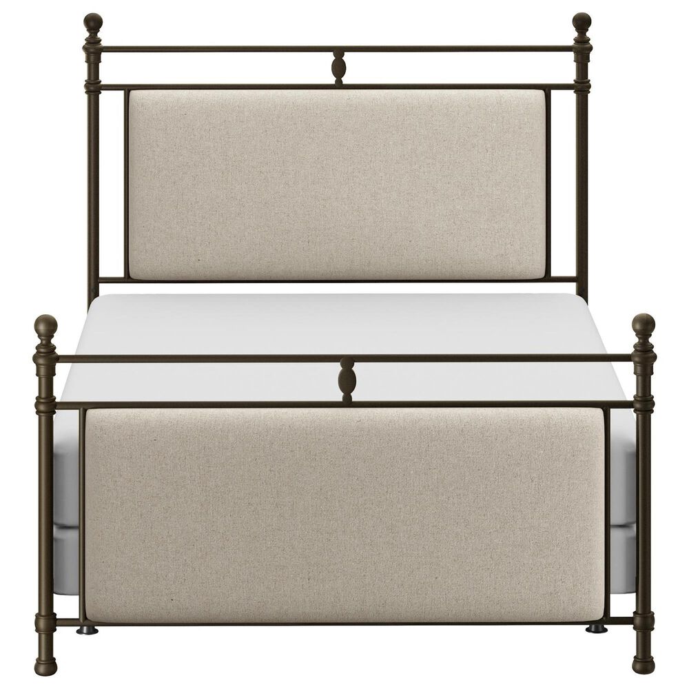 Richlands Furniture Ashley Queen Poster Panel Metal and Upholstered Bed in Brown and Rustic Brown, , large