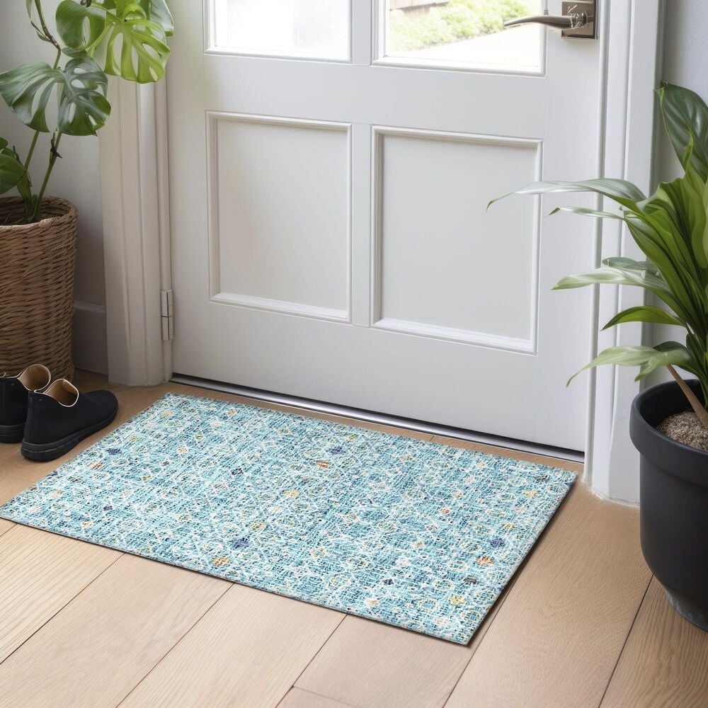 Dalyn Rug Company Portico PO4 Teal 1&#39;8&quot; x 2&#39;6&quot; Area Rug, , large