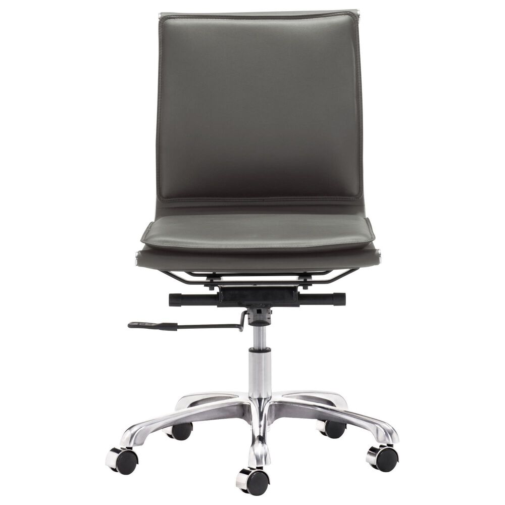 Zuo Modern Lider Plus Office Chair in Gray and Silver, , large