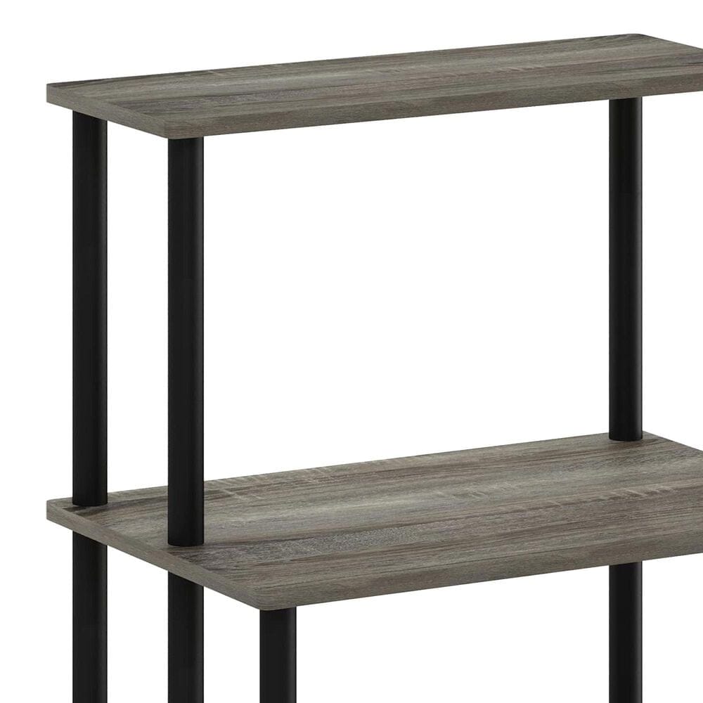 HOMLUX Turn-N-Tube 3-Tier Toolless Kitchen Storage Shelf in French Oak Grey and Black, , large