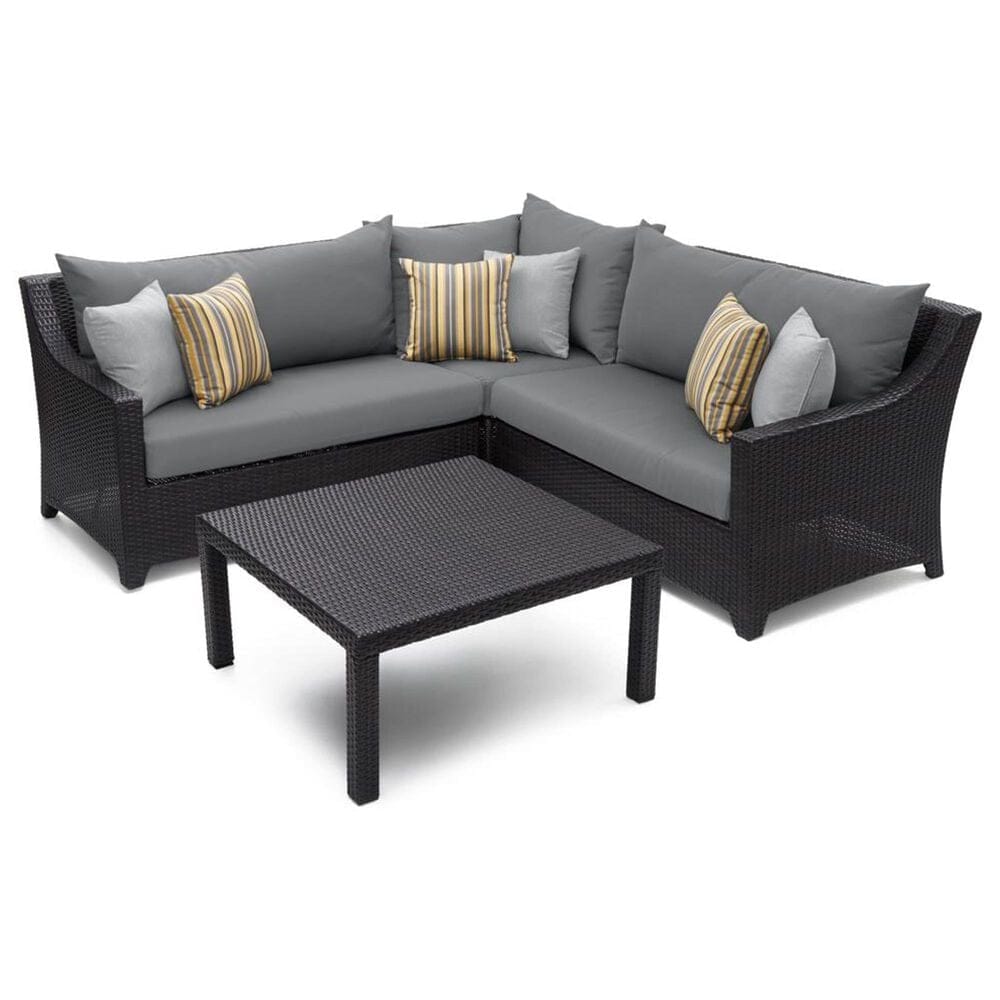 RST Brands Deco 4-Piece Sunbrella Patio Sectional in Charcoal Grey, , large