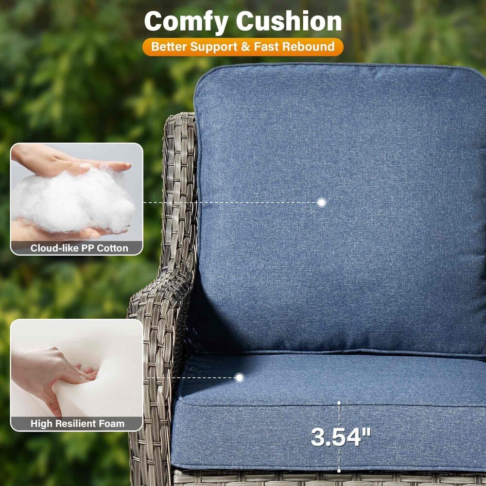 HOMLUX 7-Piece Patio Set in Denim Blue, , large