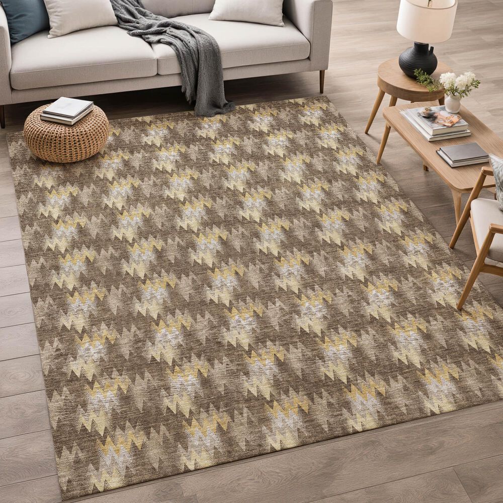 Dalyn Rug Company Soft Essentials Chevron Chocolate 9' x 12' Area Rug, , large