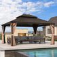 HOMLUX 13" x 15" Outdoor Hardtop Gazebo with Galvanized Steel in Brown, , large