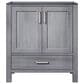 Lexora Home Jacques 30" Single Bathroom Vanity in Distressed Grey with 2 cm White Carrara Marble Top and Rectangular Sink, , large