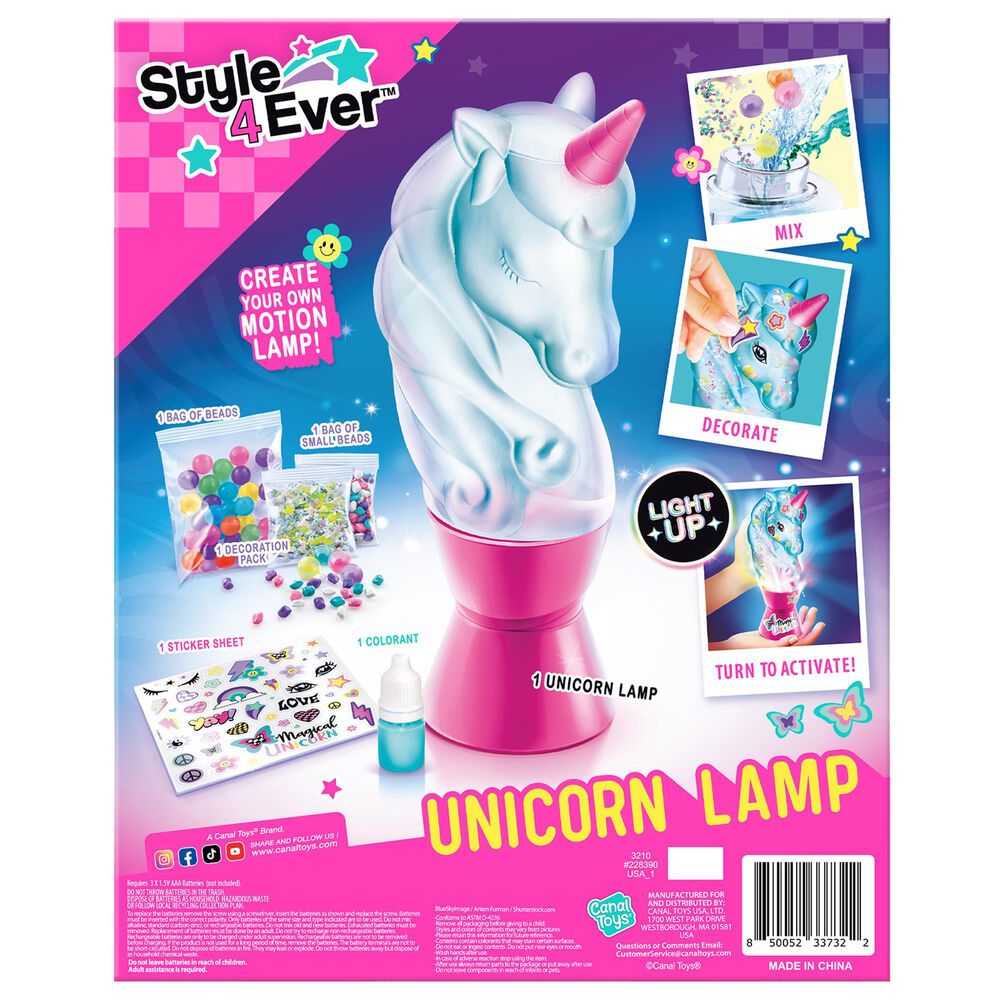 Style 4 Ever DIY Unicorn Motion Mood Lamp Kit with Decorations in Multicolor, , large