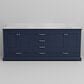 Lexora Home Dukes 80" Double Bathroom Vanity in Navy Blue with 2 cm White Carrara Marble Top and Rectangular Sinks, , large